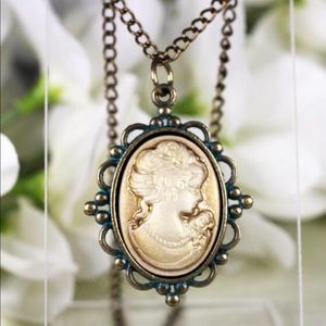 Bronze gold cameo necklace